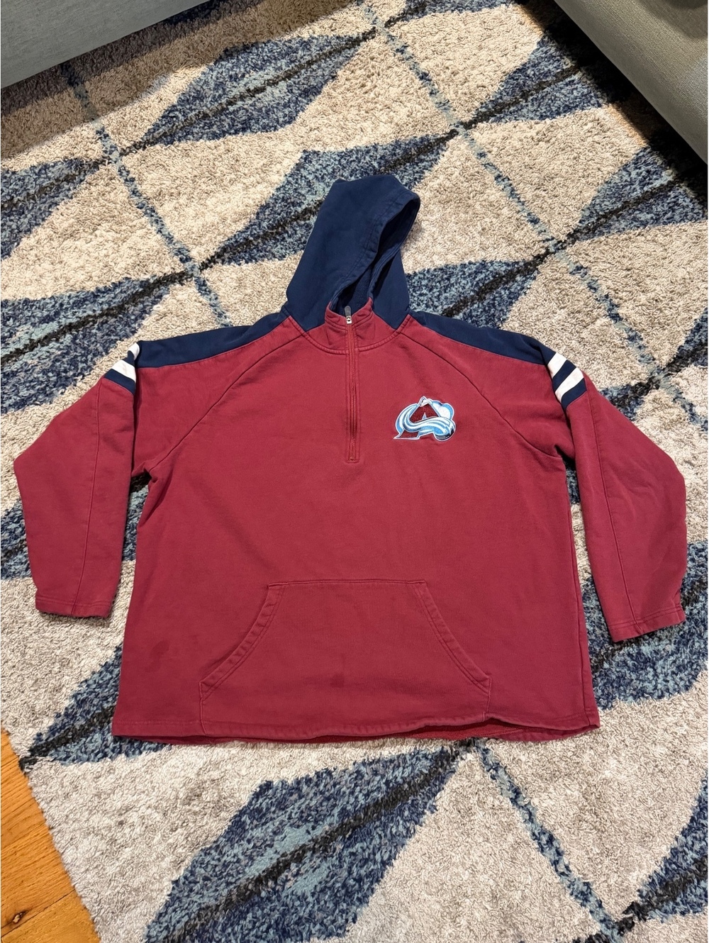 Colorado Avalanche burgundy quarter-zip hoodie
